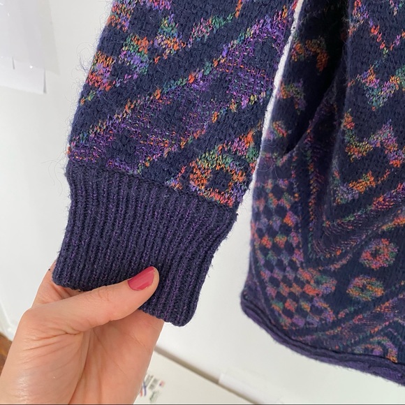 Asymmetrical Close, Wool-Blend, Vintage, Duster, Cardigan Sweater with Pockets - Picture 7 of 15